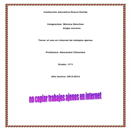Trabajos robados en internet
