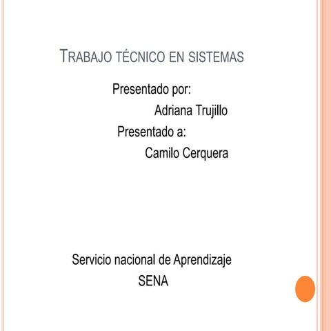 Trabajo técnico en sistemas  camilo logo empresa presonal