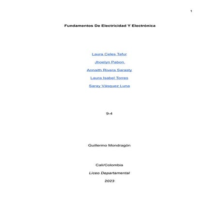 FUNDAMENTOS DE ELECTRICIDAD Y ELECTRÓNICA