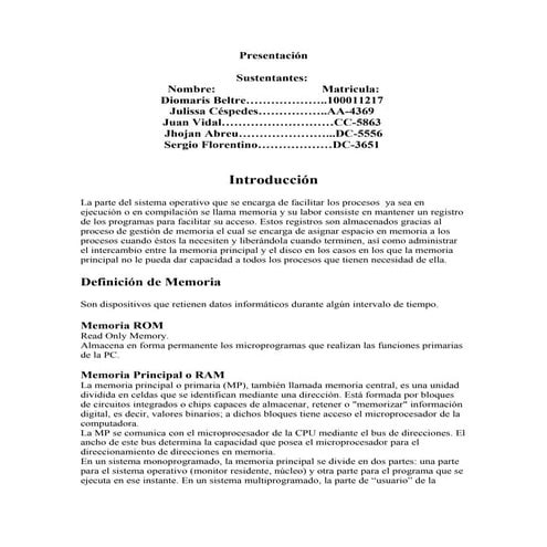 Trabajo tema 6 memoria