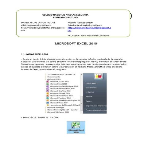 Trabajo uso de excel