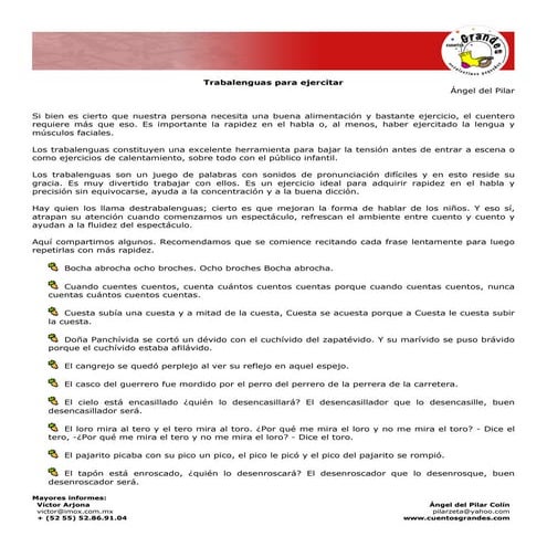 Trabalenguas para ejercitar