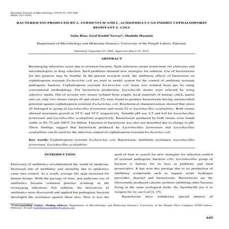 Lactobacillus x E.Coli
