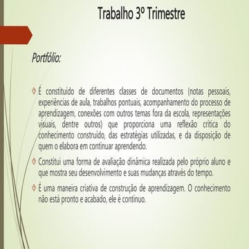 Trabalho 3º trimestre – Portfólio