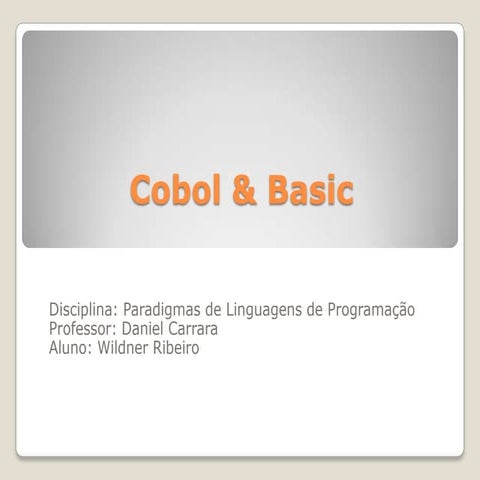 Trabalho cobol e basic | PPTX