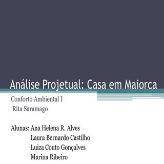 Análise Projetual: Casa em Maiorca