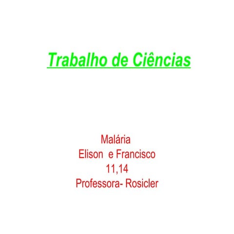 Trabalho de ciências