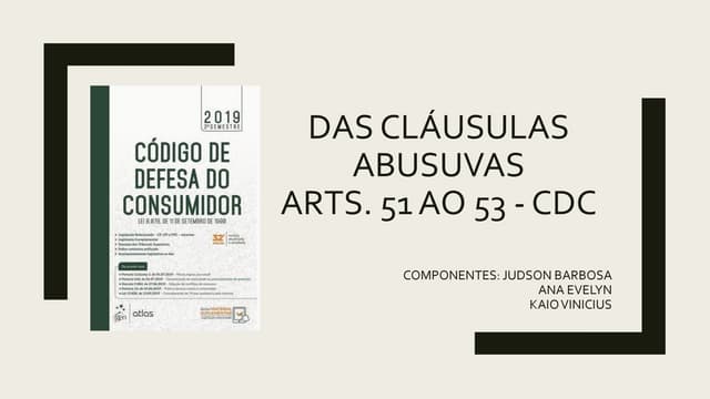 Das Cláusulas Abusivas D. Consumidor | PPTX