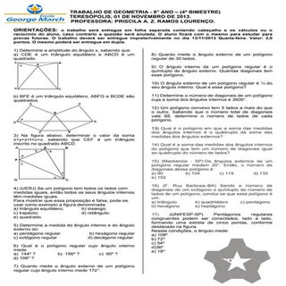 Trabalho de Geometria 4º bimestre (...