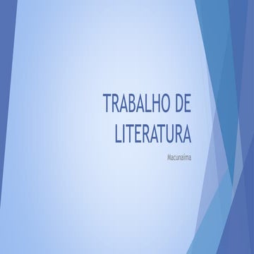 Trabalho de literatura