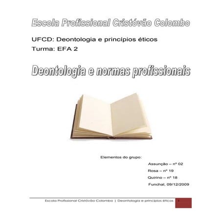 Trabalho Deontologia E Normas Profissionais