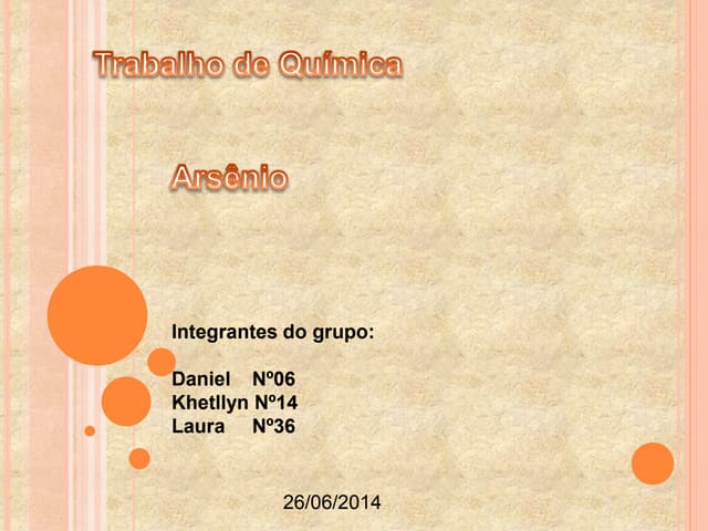 Arsênio trabalho de química 