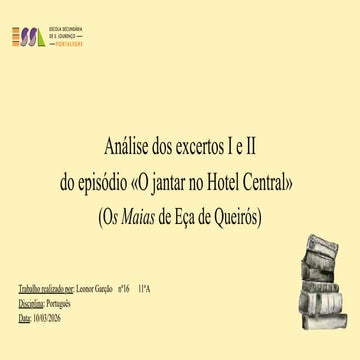 Trabalho dos maias leonor garcao resumo de um excerto | PDF