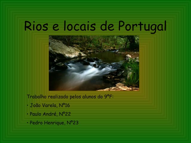 Trabalho dos rios e locais de portugal
