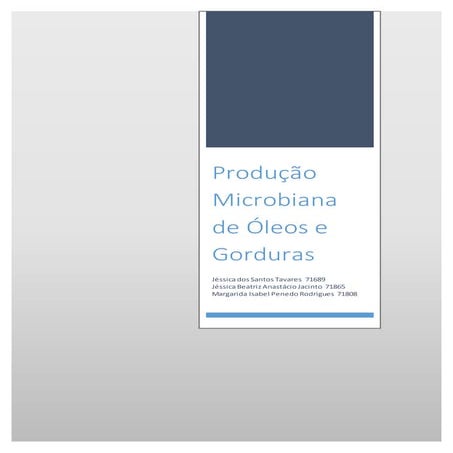 Produção microbiana de óleos e gorduras