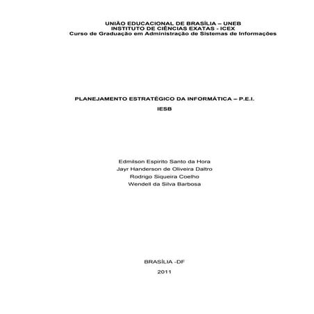 Trabalho de Diplomação II Sobre o IESB