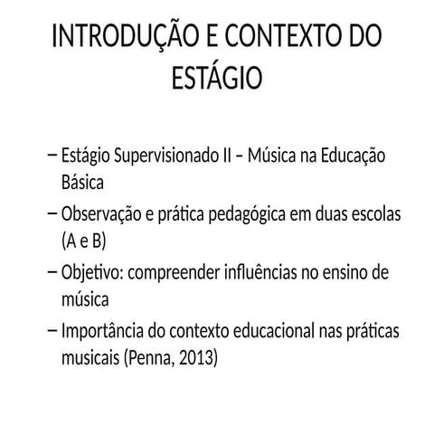 Trabalho da disciplina Estágio Supervisionado II