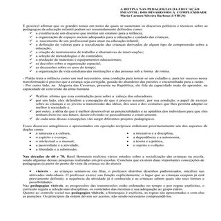 Rotinas na Educação Infantil