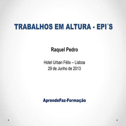 Trabalhos em altura   epi´s