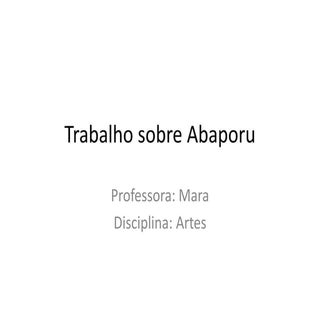 Trabalho sobre abaporu