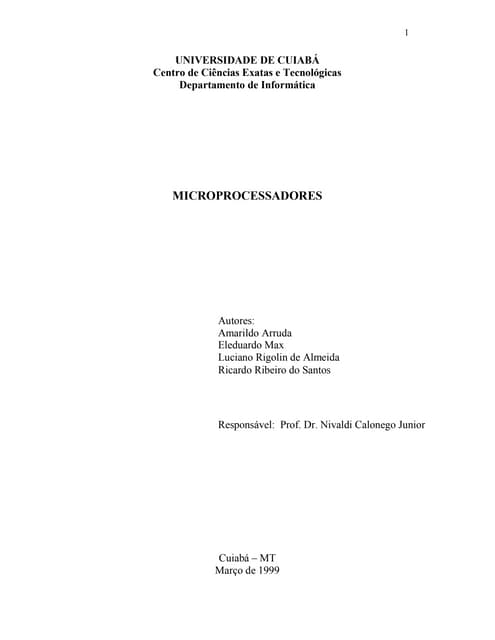 Trabalho sobre processadores