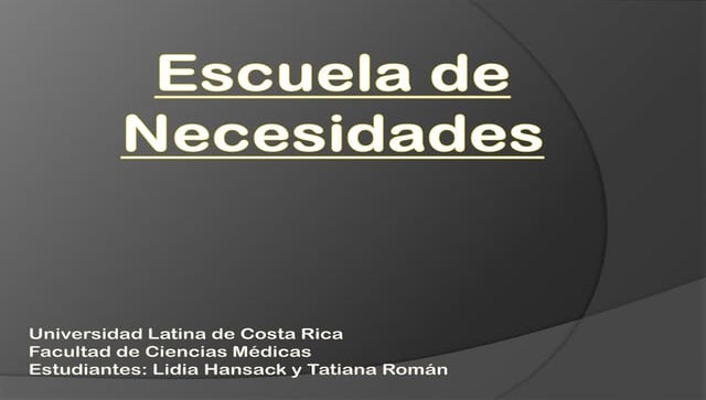Escuela de Necesidades