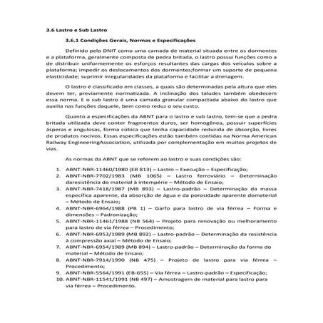 Lastro, Sub-leito e AMV - Trilhos