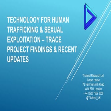 Technology for Human Trafficking and sexual exploitation - Trace Projects Fin...