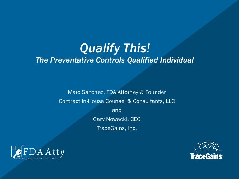 FSMA Club Qualify This! Preventative Controls Qualified Individual