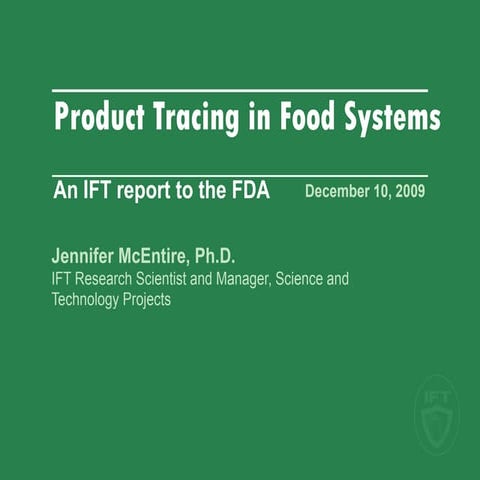Jennifer McEntire Presentation to FDA