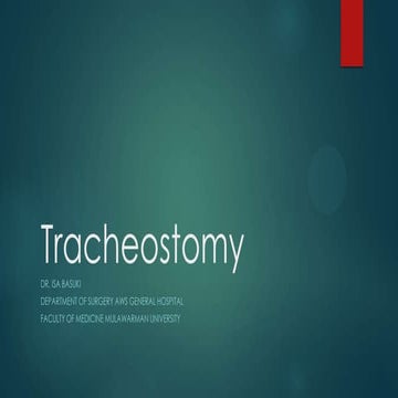 Tracheostomy Operating Technique