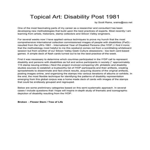 Tracing Disability Representation After the1981UN International Year of Disab...