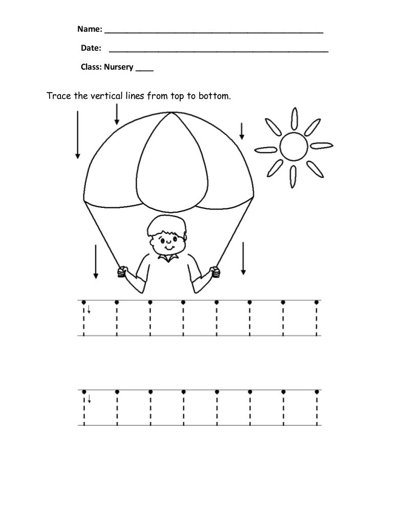 tracing vertical lines