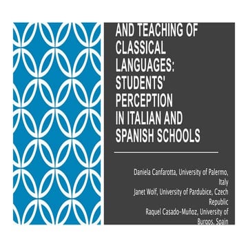 Digital competences and teaching of classical languages: students' perception...