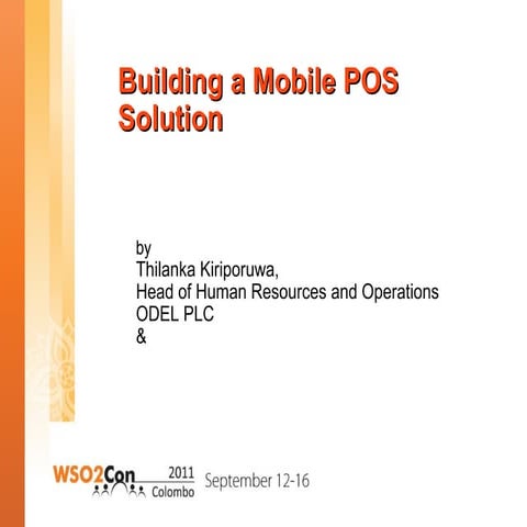 Building a Mobile POS Solution with WSO2 Carbon and Apple iPod Touch