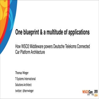 WSO2Con US 2013 - One blueprint and a multitude of applications - How WSO2 Mi...