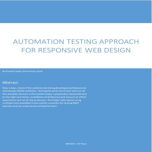 Automation Testing Approach for Responsive Web Design | PDF