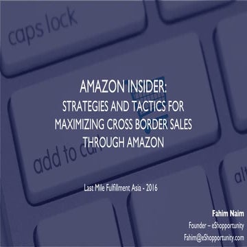 Fahim Naim eShopportunity e-Commerce platforms