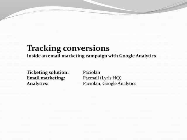 ALO: Tracking conversions
