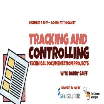 Tracking and Controlling Technical Documentation Projects
