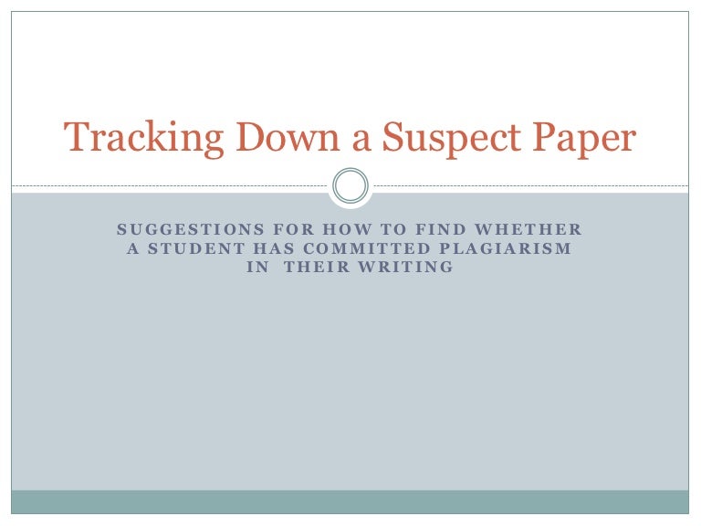 Tracking down a suspect paper