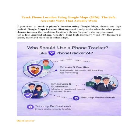 Track Phone Location Using Google Maps_ Location Sharing Setup + Fixes ...