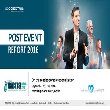 TRACKTS! 2016 –Smart.Serialization, Track & Trace Minds