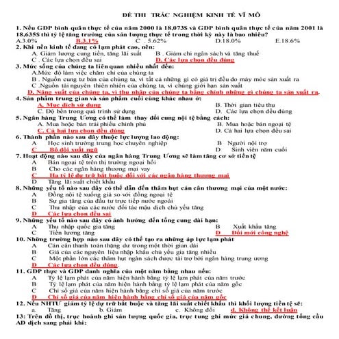 290 CÂU TRẮC NGHIỆM KINH TẾ VĨ MÔ CÓ LỜI GIẢI
