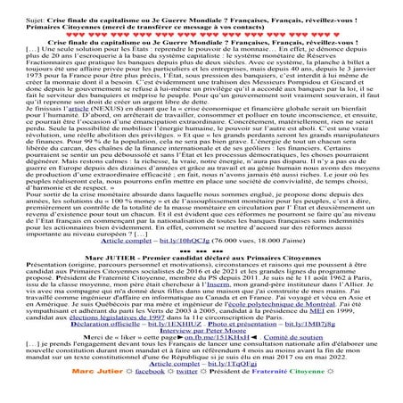 Crise finale du capitalisme ou 3e Guerre Mondiale ? Françaises, Français, rév...