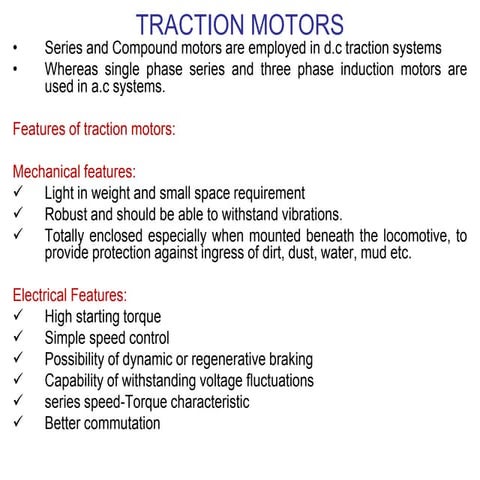 TRACTION MOTORS in Electric Traction.ppt