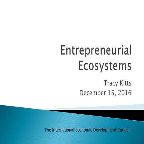 Entrepreneurial Ecosystems