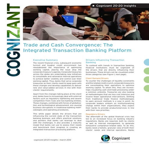 Trade and Cash Convergence: The Integrated Transaction Banking Platform