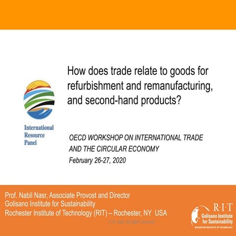 OECD International Trade and Circular Economy Workshop - Presentation by Nabi...
