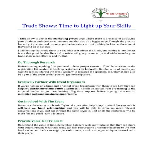 Trade Show | PDF